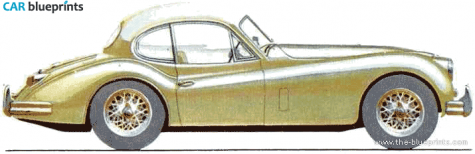 1954 Jaguar XK 140 FHC Coupe blueprint