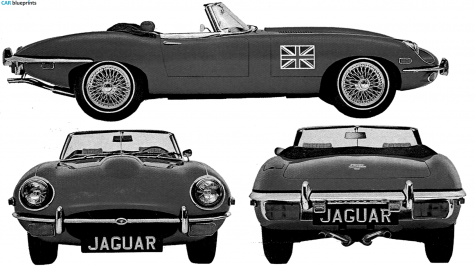 1961 Jaguar XKE Cabriolet blueprint