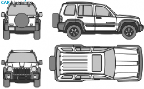 2004 Jeep Liberty SUV blueprint