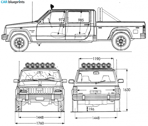 1984 Jeep Cherokee Pick-up blueprint