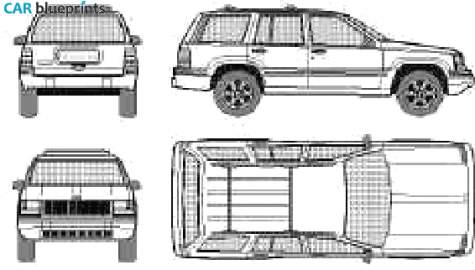 1996 Jeep Grand Cherokee SUV blueprint