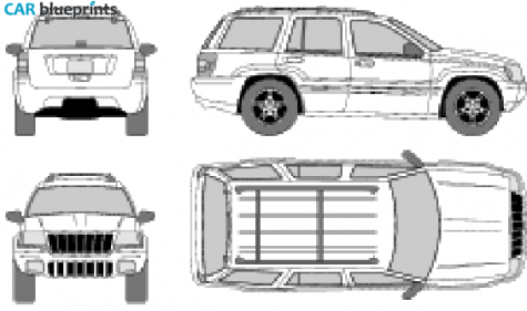 2001 Jeep Grand Cherokee SUV blueprint