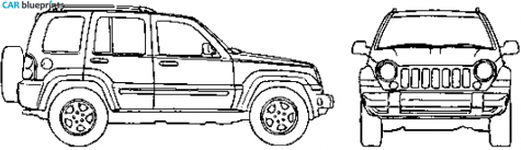 2007 Jeep Liberty SUV blueprint