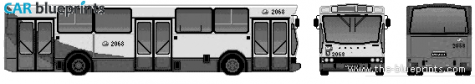 2003 Jelcz M11 Bus blueprint