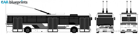 2002 Jelcz M121E Bus blueprint