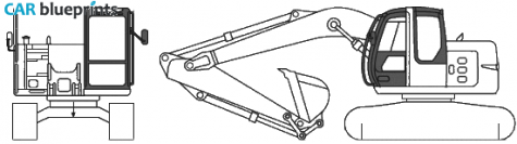 John Deere 135C Excavator Tractor blueprint