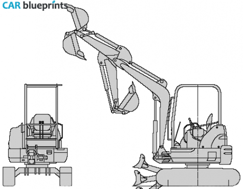 John Deere 172TZ Excavator Tractor blueprint