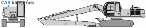 John Deere 200C-LC Excavator Tractor blueprint