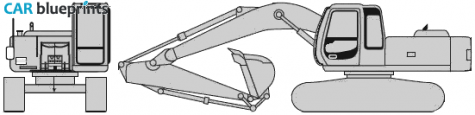 John Deere 200LC Excavator Tractor blueprint