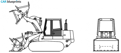 John Deere 655C Crawler Loader Tractor blueprint