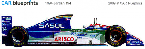 1994 Jordan 194 F1 OW blueprint