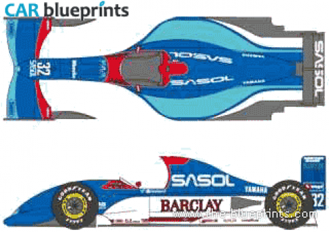 1992 Jordan J192 F1 GP OW blueprint