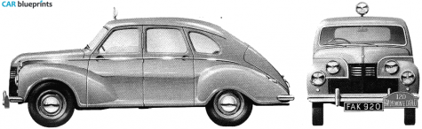 1950 Jowett Javelin Rallye Monte Carlo Sedan blueprint