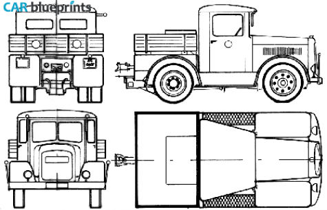 1936 Kaelble Schwerlastschlepper Truck blueprint