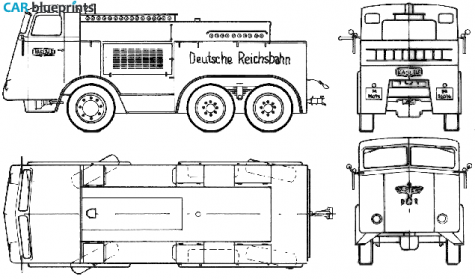 1937 Kaelble schwerlastschlepper Truck blueprint