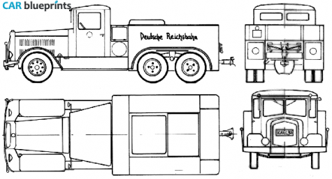 1937 Kaelble schwerlastschlepper Truck blueprint