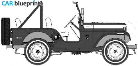 1954 Kaiser Jeep CJ-5 Universal SUV blueprint