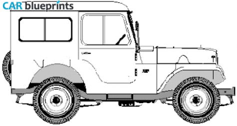 1954 Kaiser Jeep CJ-5 SUV blueprint