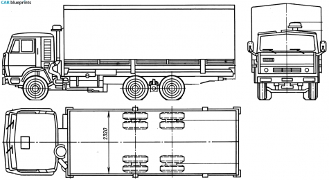 1979 KamAZ 53212 Truck blueprint