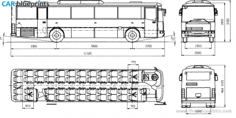 Karosa LC936E Bus blueprint