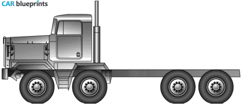 2005 Kenworth C500 Twin Steer Truck blueprint