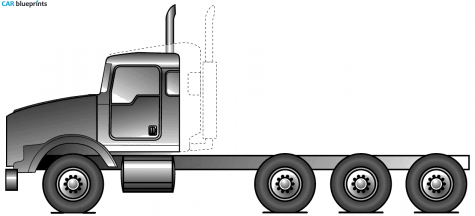 2008 Kenworth T800 Tridem Truck blueprint