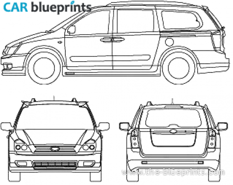 2010 KIA Carnival Minivan blueprint