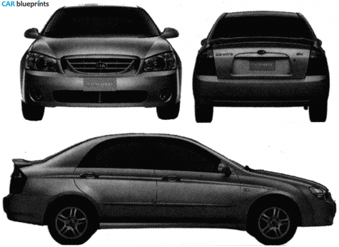 2005 KIA Cerato Sedan blueprint