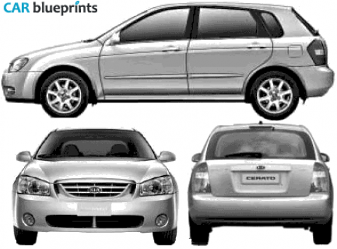 2005 KIA Cerato Hatchback blueprint