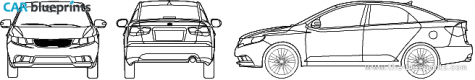 2010 KIA Forte Sedan blueprint