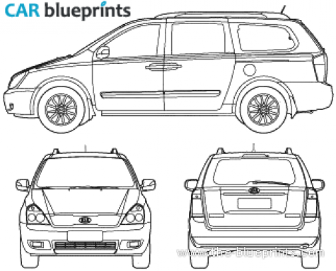 2010 KIA Grand Carnival Minivan blueprint