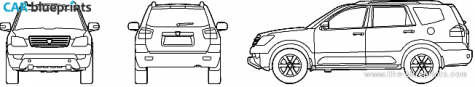 2010 KIA Mohave SUV blueprint