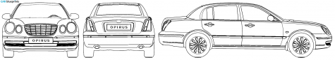 2007 KIA Opirus Sedan blueprint