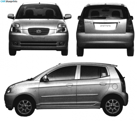 2005 KIA Picanto Hatchback blueprint