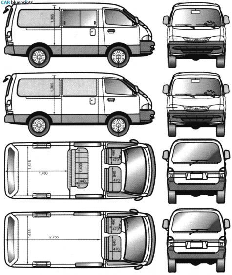 2005 KIA Pregio Minivan blueprint