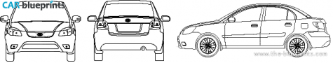 2010 KIA Pride Sedan blueprint