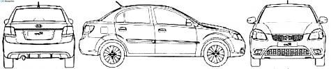 2009 KIA Rio Sedan blueprint