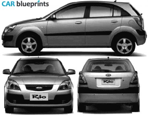 2005 KIA Rio Hatchback blueprint