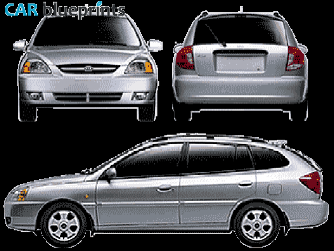 2005 KIA Rio Hatchback blueprint