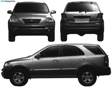 2005 KIA Sorento SUV blueprint