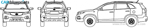 2010 KIA Sorento SUV blueprint