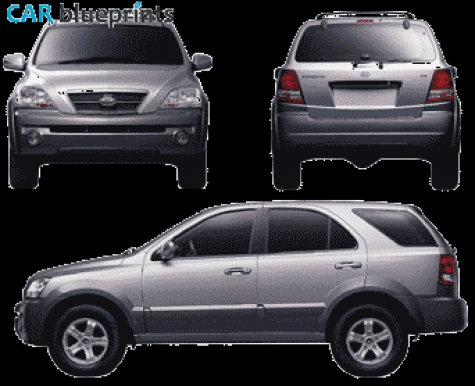 2005 KIA Sorento SUV blueprint