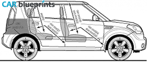 2009 KIA Soul 16i SUV blueprint