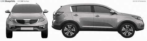 2010 KIA Sportage SUV blueprint