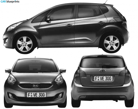 2010 KIA Venga Hatchback blueprint