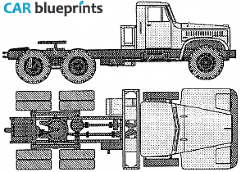 1966 KrAZ 258 Truck blueprint