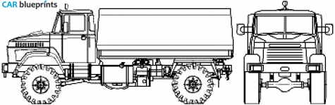 2007 KrAZ 5133BE 4x2 Truck blueprint