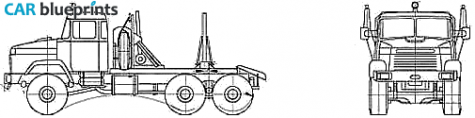 1988 KrAZ 6437 Truck blueprint