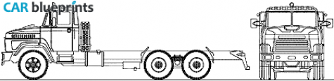 2007 KrAZ 65101 6x4 Truck blueprint