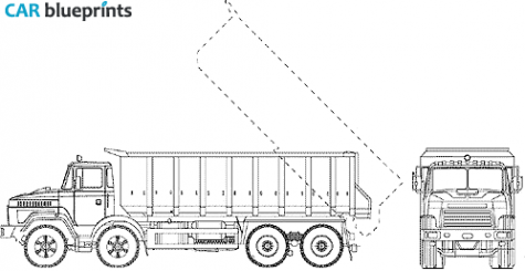 2007 KrAZ 7133C4 8x4 Dump Truck blueprint